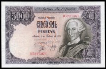 5.000 pesetas. 1976. Madrid. (Ed 2017-475a). (Ed 2002-E1a). 6 de febrero, Carlos III. Serie R. SC-. Est...60,00.