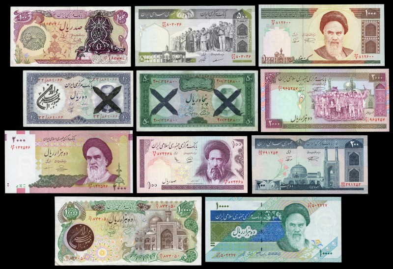 Irán. República Islámica. Lote de 11 billetes, diferentes valores y años, alguno...