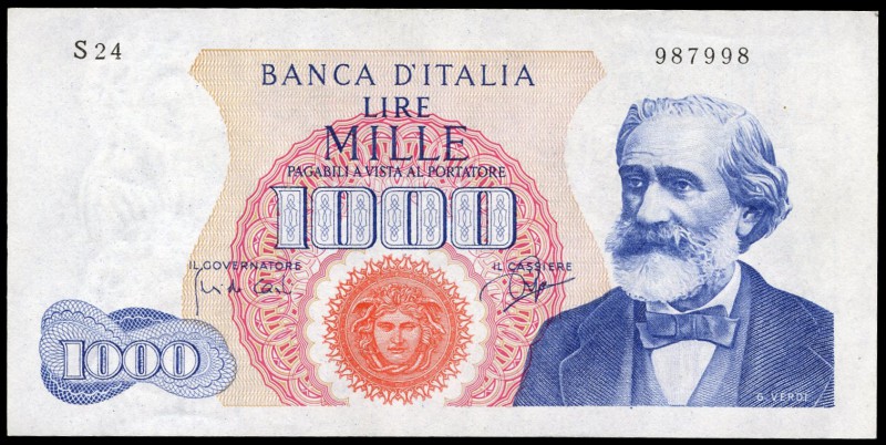Italia. 1000 liras. 1964. (P-96b). 14 de enero, Verdi, tipo I. EBC+. Est...35,00...