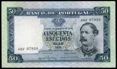 Portugal. 50 escudos. 1960. Lisboa. (Y-164). 24 de junio, Fontes Pereiro de Mello. Dobleces y manchitas. MBC+. Est...20,00.