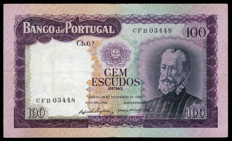 Portugal. 100 escudos. 1961. Lisboa. (Y-165). 19 de diciembre, Pedro Nunes. Dobl...