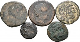 Hispania Antigua. Lote de 5 bronces ibéricos de diferentes. A EXAMINAR. BC-/MBC-. Est...70,00.
