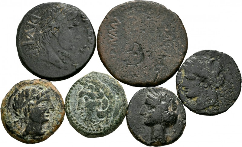 Hispania Antigua. Lote de 6 bronces ibéricos diferentes. A EXAMINAR. BC-/MBC-. E...