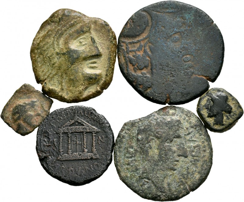 Hispania Antigua. Lote de 6 bronces ibéricos diferentes. A EXAMINAR. BC/MBC. Est...