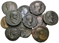 Imperio Romano. Lote de 10 dupondios y 1 as del Imperio Romano. Todos diferentes. A EXAMINAR. BC-/MBC. Est...150,00.