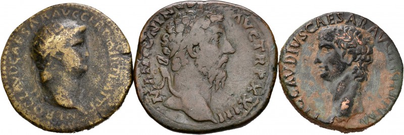 Imperio Romano. Lote de 3 bronces del Imperio Romano, As de Claudio, Dupondio de...
