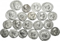 Imperio Romano. Lote de 20 monedas del Imperio Romano, denarios (18) de los siguientes emperadores; Adriano, Faustina Madre, Marco Aurelio, Domiciano,...