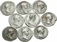 Imperio Romano. Lote de 9 denarios del Imperio Romano, Trajano (8) y Adriano (1), todos ellos diferentes. A EXAMINAR. BC/MBC+. Est...220,00.