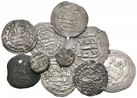 Al Andalus. Lote de 10 monedas, 7 dirham de plata, 1 de vellón y 2 feluses. Todas ellas diferentes. A EXAMINAR. BC/MBC. Est...120,00.