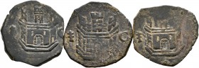 Felipe II (1556-1598). Lote de 3 blancas de la ceca de Cuenca. A EXAMINAR. MBC-/MBC+. Est...25,00.