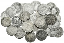 Felipe V (1700-1746). Lote de 31 monedas diferentes de 1/2 real, Cuenca 1719, Madrid 1735, 1738, 1740 y 1746, México 1738, Sevilla 1733, 1734 y 1738, ...