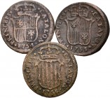 Fernando VI (1746-1759). Serie completa de 3 monedas 1 ardite de Barcelona, 1754, 1755, 1756. A EXAMINAR. BC+/MBC-. Est...35,00.