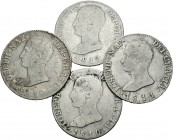 José Napoleón (1808-1814). Lote de 4 monedas de 4 reales de José Napoleón, Madrid (1810, 1811, 1812), Sevilla (1812). A EXAMINAR. BC-/BC+. Est...40,00...