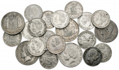 Centenario de la Peseta (1868-1931). Lote de 21 monedas del Centenario, 1 peseta (5), 50 céntimos (15) y 10 centavos (1). A EXAMINAR. BC/EBC-. Est...1...