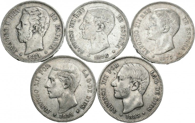 Centenario de la Peseta (1868-1931). Lote de 10 monedas de 5 pesetas del Centena...