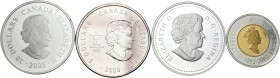 Canadá. Lote de 4 monedas modernas de Canadá. A EXAMINAR. PROOF. Est...100,00.