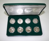 Estados Unidos. Elegante estuche conmemorativo de los Juegos Olímpicos celebrados en Atlanta en 1996 con 8 monedas de plata. PROOF. Est...120,00.