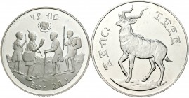 Etiopía. Lote de 2 monedas de Etiopía, 20 birr 1972 y 25 birr 1977. A EXAMINAR. PROOF. Est...60,00.
