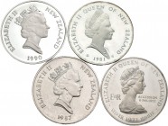 Nueva Zelanda. Lote de 4 monedas de plata de Nueva Zelanda. A EXAMINAR. PROOF. Est...70,00.