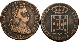Portugal. Lote de 2 monedas portuguesas de 40 reis 1813 y 1837. A EXAMINAR. BC+/MBC-. Est...30,00.