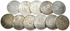 Portugal. Lote de 11 monedas portuguesas de plata de 1.000 escudos, 1992, 1994, 1995, 1996 (2), 1997, 1998 (3), 2000. A EXAMINAR. EBC+/SC. Est...80,00...
