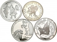 Portugal. Lote de 4 monedas de plata de Portugal, 1000 escudos (3) y 250 escudos (1). A EXAMINAR. PROOF. Est...100,00.
