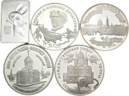 Rusia. Lote de 15 monedas de plata modernas de Rusia de 3 rublos, una de ellas rectangular. A EXAMINAR. PROOF. Est...400,00.