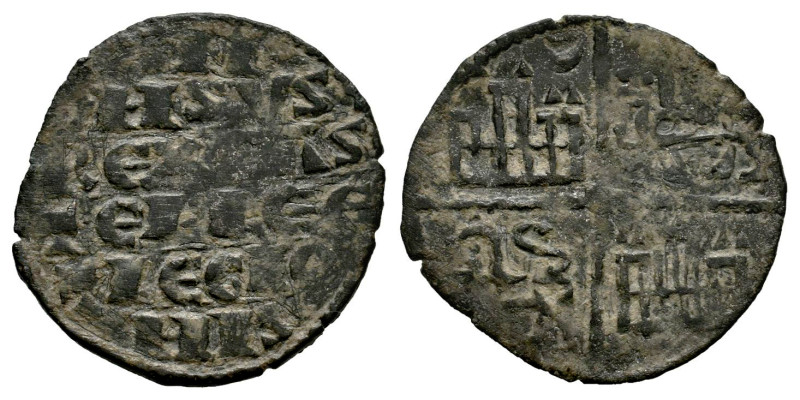 Reino de Castilla y León. Alfonso X (1252-1284). Dinero de seis líneas. (Bautist...