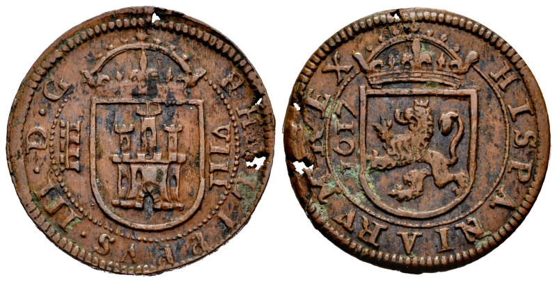 Felipe III (1598-1621). 8 maravedís. 1617. Segovia. (Cal-335). (Jarabo-Sanahuja-...