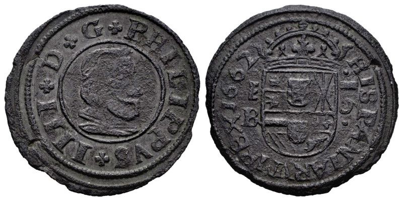 Felipe IV (1621-1665). 16 maravedís. 1662. Segovia. BR. (Cal-488). (Jarabo-Sanah...