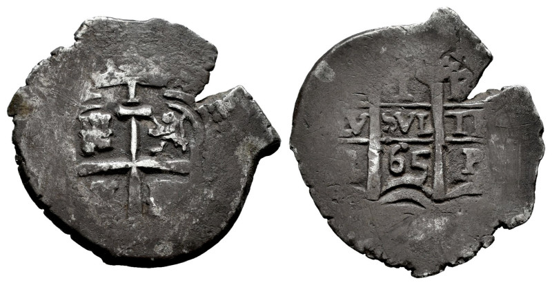 Felipe IV (1621-1665). 1 real. 1665. Potosí. E. (Cal-767). Ag. 3,50 g. MBC. Est....