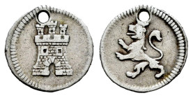 Carlos IV (1788-1808). 1/4 de real. ND (1794-1795). Potosí. (Cal-142). Ag. 0,83 g. Agujero. MBC-. Est...50,00.