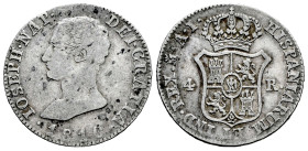 José Napoleón (1808-1814). 4 reales. 1810. Madrid. AI. (Cal-14). Ag. 6,05 g. BC+. Est...30,00.