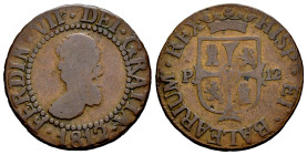 Fernando VII (1808-1833). 12 dineros. 1812. Mallorca. (Cal-24). Ae. 6,44 g. BC+. Est...25,00.