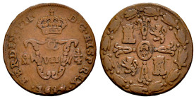 Fernando VII (1808-1833). 1 cuarto. 1814. México. (Cal-106). Ae. 3,34 g. BC+. Est...35,00.