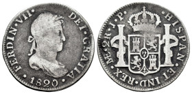 Fernando VII (1808-1833). 2 reales. 1820. Lima. JP. (Cal-820). Ag. 5,84 g. BC. Est...25,00.