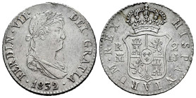 Fernando VII (1808-1833). 2 reales. 1732. Madrid. AJ. (Cal-849). Ag. 5,81 g. Resto de soldadura en el canto a las 12 h. MBC+. Est...50,00.