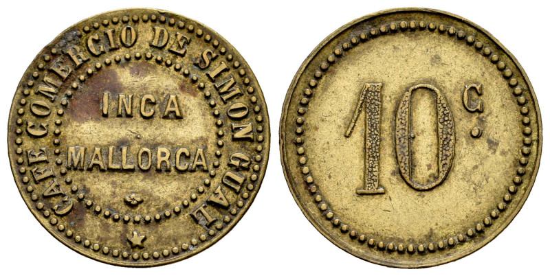 Guerra Civil (1936-1939). Ficha 10 Céntimos. Inca (Mallorca). Café Comercio de S...