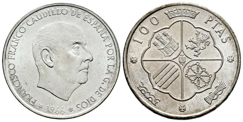 Estado Español (1936-1975). 100 pesetas. 1966*19-69. Madrid. (Cal-149). Ag. 18,9...