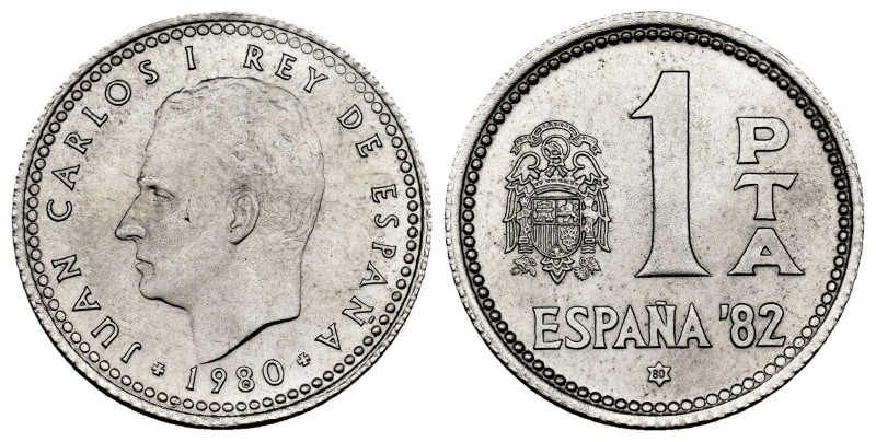 Juan Carlos I (1975-2014). 1 peseta. 1980 *19-80. Madrid. (Cal-8 var.). Ag. 4,64...