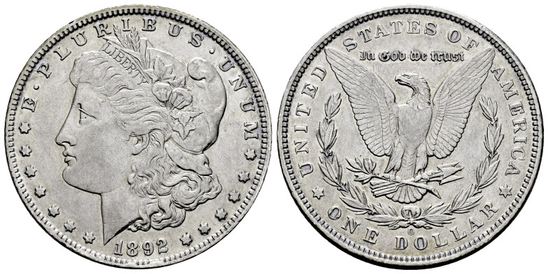 Estados Unidos. Morgan Dollar. 1 dollar. 1892. Nueva Orleans. O. (Km-110). Ag. 2...