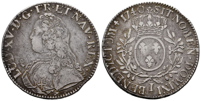 Francia. Louis XV. 1 ecu. 1740. Limoges. I. (Km-486.10). (Dav-1330). Ag. 29,12 g...