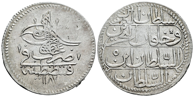 Imperio Otomano. Abdul Hamid I (1774-1789). Piastra. 1187 H (1774). (Km-396). Ag...