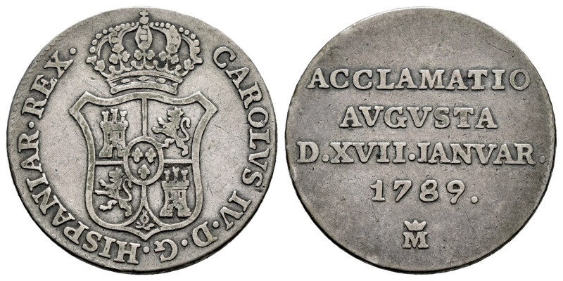 Carlos IV (1788-1808). Medalla de proclamación. 1789. Madrid. (H-64). (Vq-13119)...