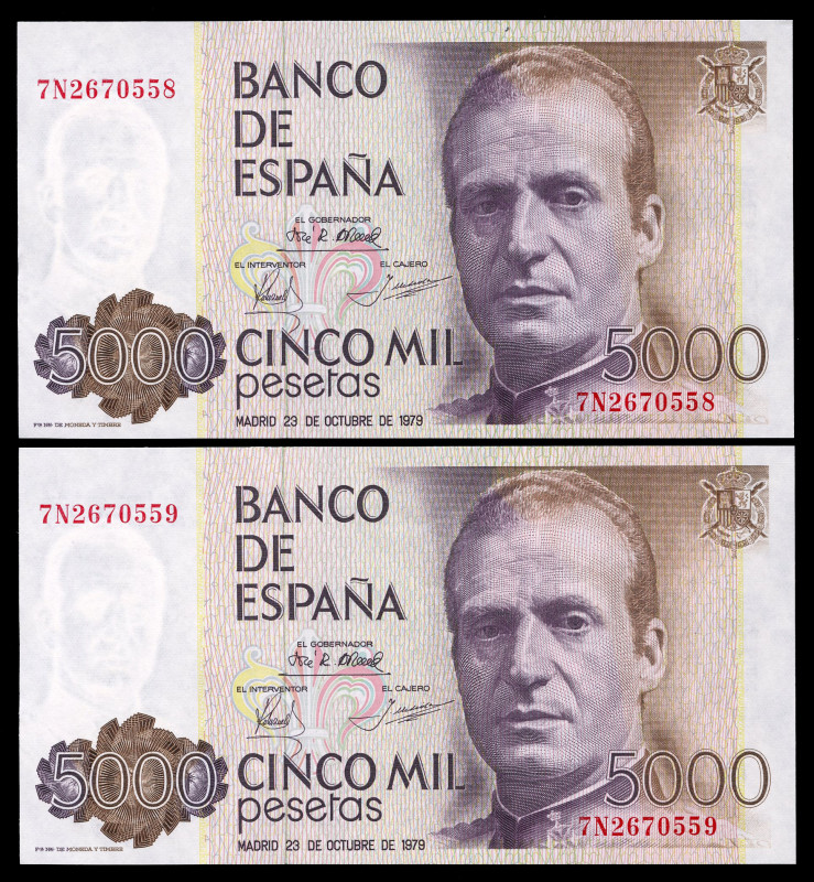 5000 pesetas. 1979. Madrid. (Ed-478a). 23 de octubre, Juan Carlos I. Serie 7N. P...