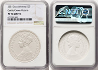 British Dependency. Elizabeth II silver Matte Proof "Gothic Crown - Portrait" 5 Pounds (2 oz) 2021 PR70 NGC, Commonwealth mint, KM-Unl. Mintage: 375. ...