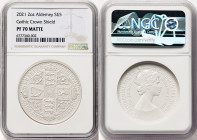 British Dependency. Elizabeth II silver Matte Proof "Gothic Crown - Quartered Arms" 5 Pounds (2 oz) 2021 PR70 NGC, Commonwealth mint, KM-Unl. Mintage:...