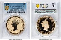 British Administration. Elizabeth II gold Proof "Bonomi Pattern - Victoria" 5 Pounds 2021 PR70 Deep Cameo PCGS, Commonwealth mint, KM-Unl. Mintage: 50...