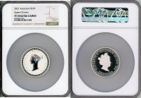 British Administration. Elizabeth II silver Proof "Bonomi Pattern - Victoria" 10 Pounds (2 oz) 2021 PR70 Ultra Cameo NGC, Commonwealth mint, KM-Unl. M...