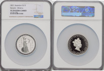 British Administration. Elizabeth II silver Proof "Bonomi Pattern - Minerva" 10 Pounds (2 oz) 2021 PR70 Ultra Cameo NGC, Commonwealth mint, KM-Unl. Mi...
